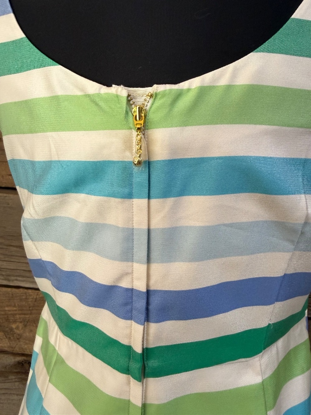 Kate Spade New York Pastel Striped Sleeveless Dress, 100% Silk, 10, - Picture 4 of 8